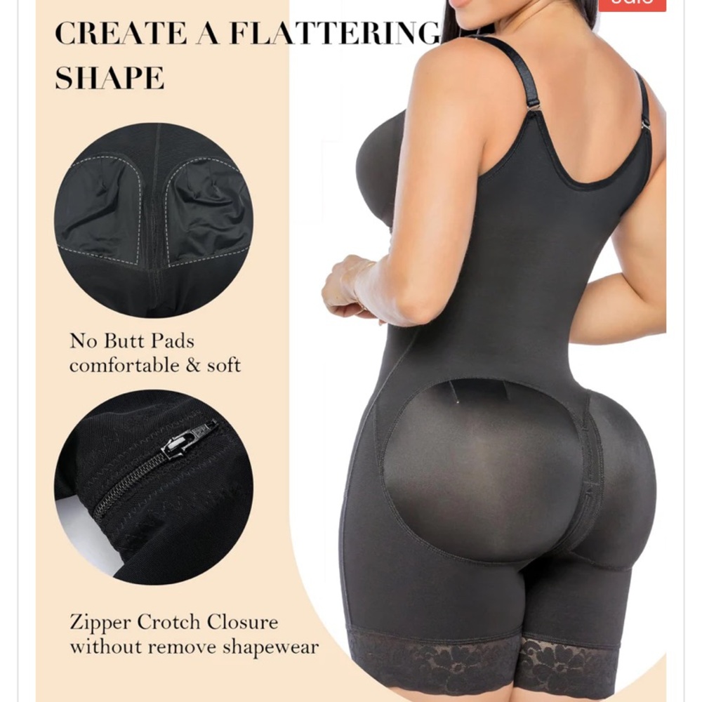 Yianna Front Zip Full Bust Mid-Thigh Faja Bodysuit - Picture 9 of 10